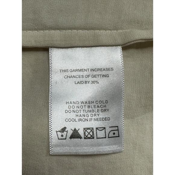 LPA Top Womens XL Ivory Button Up Satiny V-Neck Boxy Neutral Feminine Minimalist - Picture 8 of 9